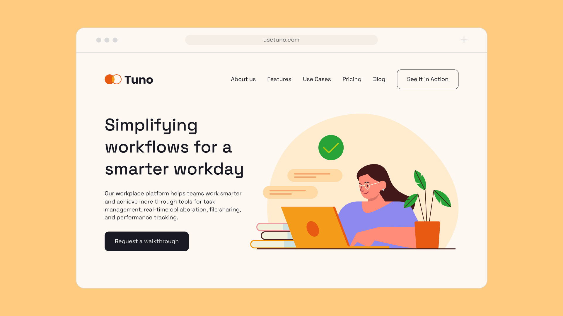 Tuno landing page
